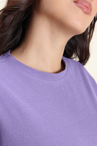 Zivame 2 Mile Fashion Knit Cotton Loungewear Dress - Purple Haze — thumbnail 7